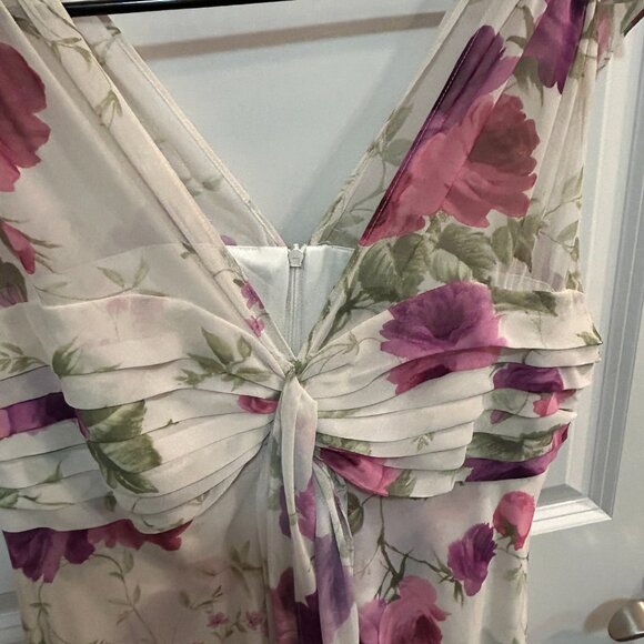 R & M Richards Floral Flowy Spring Rouched Mini Dress Women's Size 12 - Picture 2 of 5